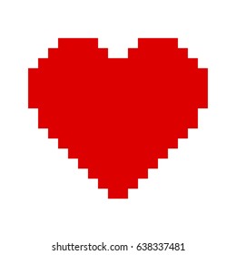Similar Images, Stock Photos & Vectors of Pixel heart vector. Red pixel