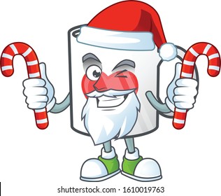 heart cup of coffee Cartoon character in Santa costume with candy