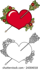 Heart with Cupid's arrow
