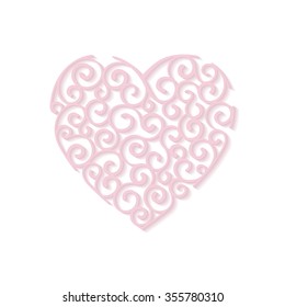 

Heart, curl, design element. Vector illustration.