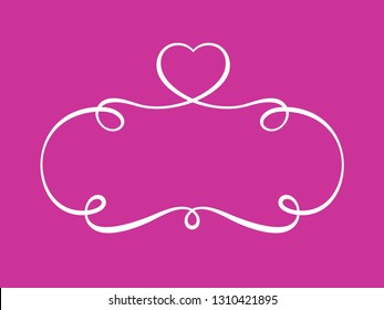 Heart curly frame vector design