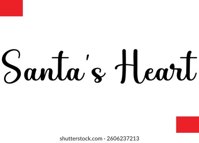 Santa’s Heart Cursive Typography Text Lettering