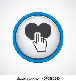 heart cursor icon, on white background