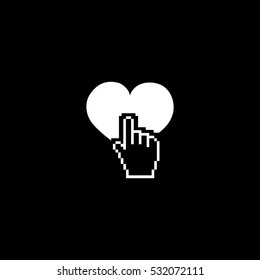 Heart Cursor Icon On White Background Stock Vector (Royalty Free