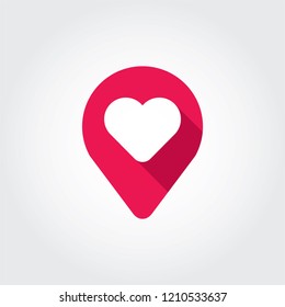 Heart and cursor vector symbol