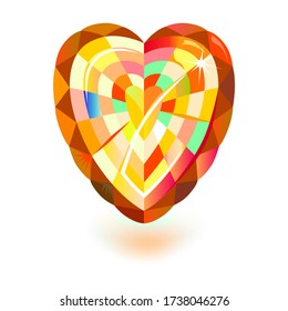 Forma de patrón de moto de la piedra de la piedra de la piel cortada del corazón sobre fondo blanco, ilustración vectorial