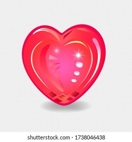 Heart cut gemstone motif pattern shape on mesh seamless background, vector illustration