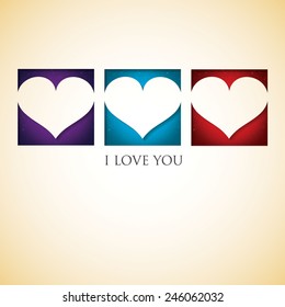 Heart cut out Valentine's Day card in vector format.