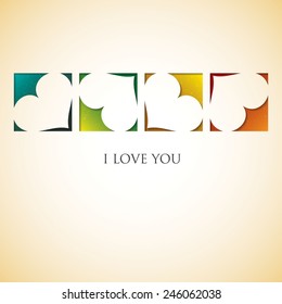 Heart cut out Valentine's Day card in vector format.