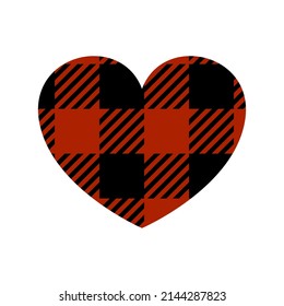Heart. A cute heart with a buffalo plaid print. Checkered heart.