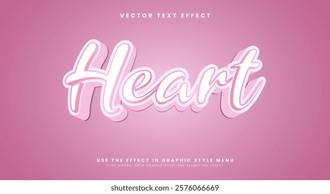 Heart cute pink editable text effect Template design