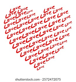 Heart cute romantic vector with love words ,Vector design for romantic, wedding, Valentine's Day, and love themed designs