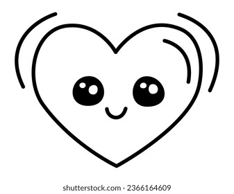 Heart - Cute Smiling Face Love Emoji showing Happiness and Cheerful used for Beatify Greeting Cards, Valentine Banners, Wedding Posters, Organizer Flyers, and Joyful Brochure Templates
