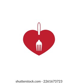 heart and cutlery vector illustration for an icon,symbol or logo. suitable for restaurant logos, cafes or other places to eat