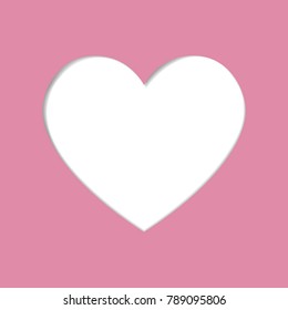 Heart cutted from pink paper. Vector illustration 