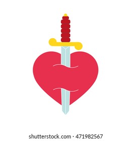 Heart with dagger icon vector illustration