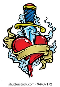 Heart Dagger Tattoo