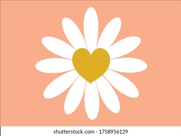 heart daisy flower vector design fashion trend style print,sationery,mug design,fashion style,mug design corona ,spring,margarita,rose,wild animal flower icon spring summer sunflower