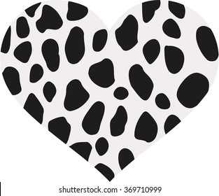 Heart with dalmatian pattern spots