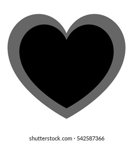 Heart- dark fill and grey path. Vector eps 10