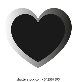 Heart- dark fill and grey path. Vector eps 10