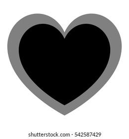 Heart- dark fill and grey path. Vector eps 10