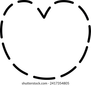 Heart dashed line. Love icon. Outline. Valentine day. Vector and illustration.