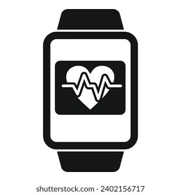 Heart data track icon simple vector. System sport data. Fitbit device