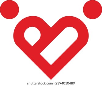 Vector de icono del logotipo de citas de corazón