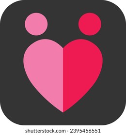 Heart dating logo icon vector