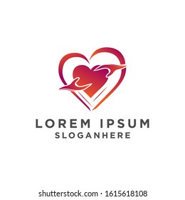 heart dating logo with two hands