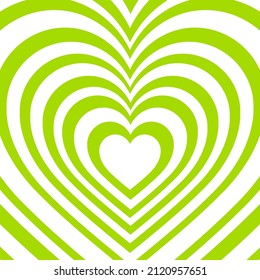 The heart of the day background overlaps several layers of white and green.