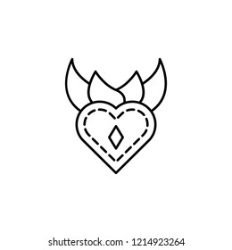 heart, day of the dead icon. Element of day the Dead in Mexico line icon. Thin line icon for website design and development, app development. Premium icon