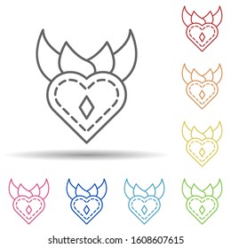heart, day of the dead multi color style icon. Simple thin line, outline vector of day of the dead icons for ui and ux, website or mobile application