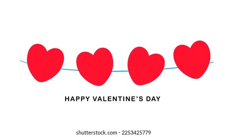 Heart in Valentine’s Day on white background ,for February 14 Valentines Day , Vector illustration EPS 10