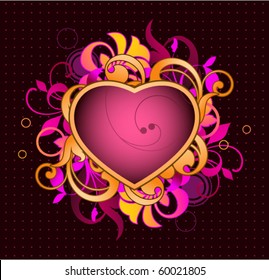 Heart is decorated design elements