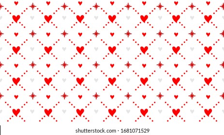 Heart decorated patterned vector vintage design