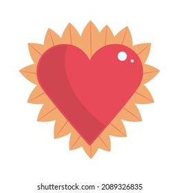 heart and decoration design icon