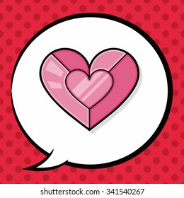 heart decoration doodle, speech bubble