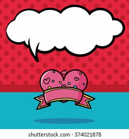 heart decoration doodle, speech bubble