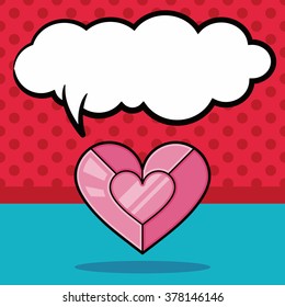 heart decoration doodle, speech bubble