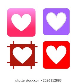 Conjunto de iconos de Vector de decoración de corazón. Emoticon de emoji de colección de decoración de corazón aislado sobre fondo blanco