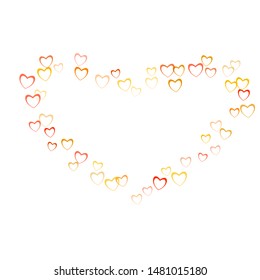 Heart decoration which consists of isolated elements. Modern style with beautiful elements in heart decoration. Can be used as print, wallpaper, cards, valentine cards, banner, background and etc.
