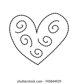 heart decorative element curly swirls