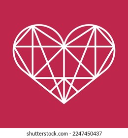 heart with decorative fill. Valentines Day Card. Vector illustration
