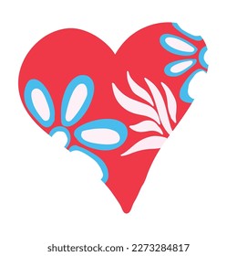 Corazón con flores decorativas, adecuado para hacer su diseño gráfico más encantador, mejor recurso para su diseño.