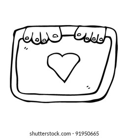 caricatura de corazón en manos decorativas