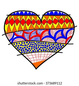 Heart with a decorative pattern in the band. Valentine's day, Valentine, love