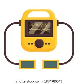 Heart defibrillator icon. Cartoon of Heart defibrillator vector icon for web design isolated on white background