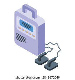 Heart defibrillator icon isometric vector. Aed cardiac. Cpr cardioverter